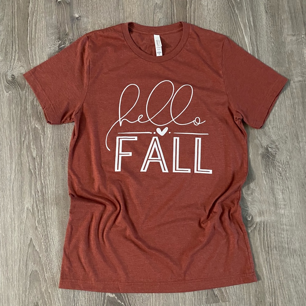 New! Hello fall tee shirt